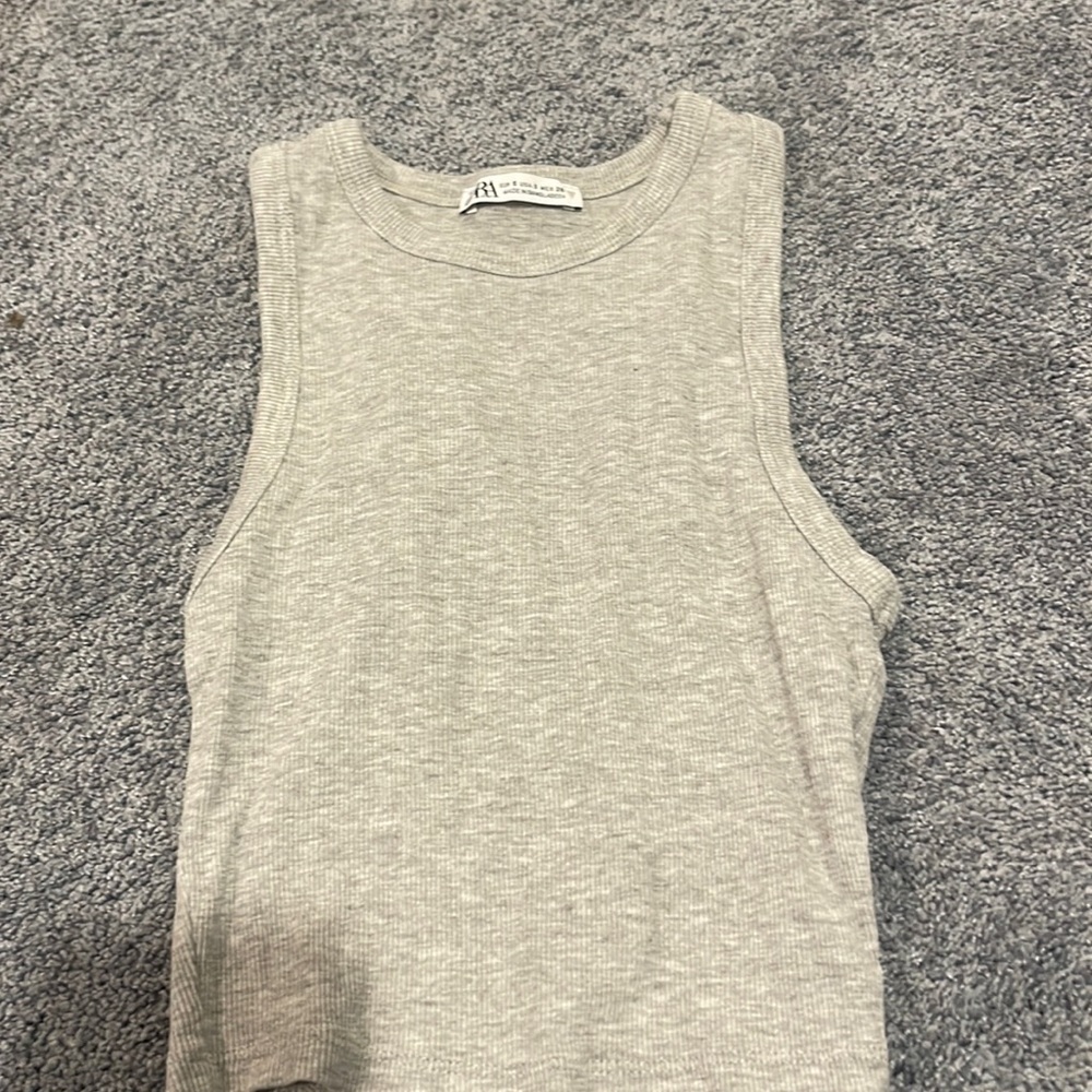 high neck cropped Zara tank